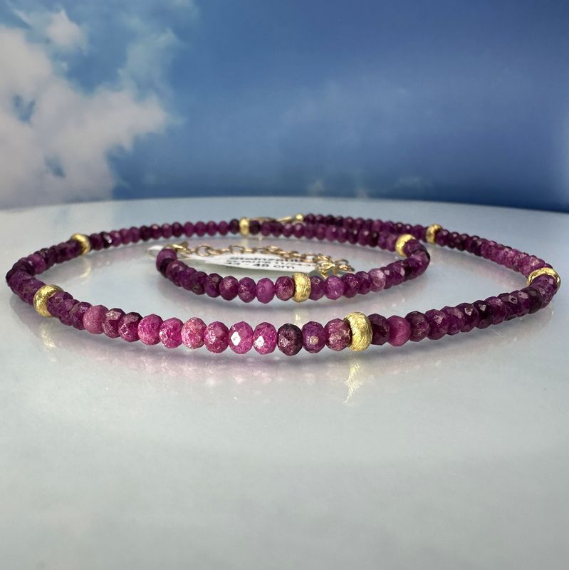Necklace made of faceted genuine Kyanite with 925 sterling silver