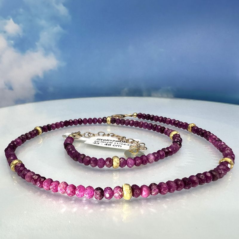 Necklace made of faceted genuine Kyanite with 925 sterling silver