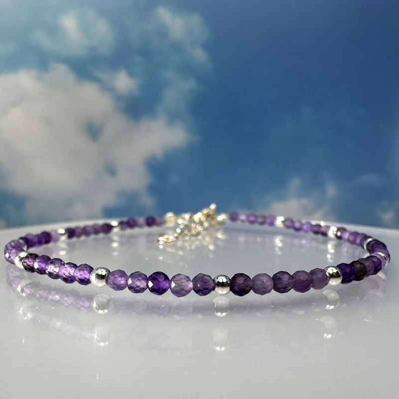 Amethyst bracelet 925 sterling silver