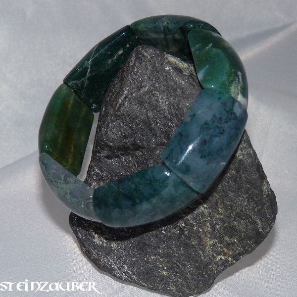 Bangle made of moss agate