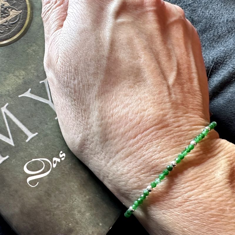 Chromium diopside bracelet 925 sterling silver