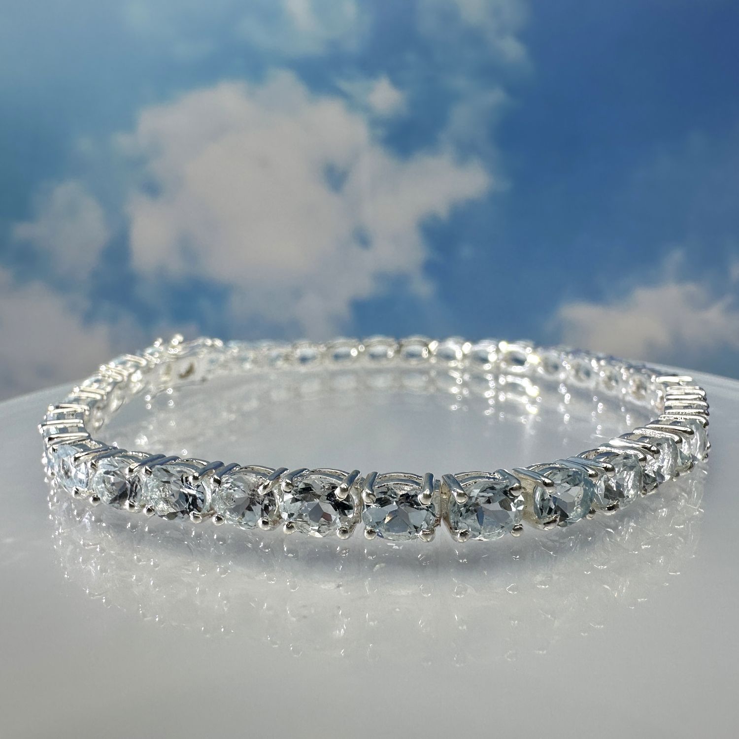 Blue topaz bracelet 925 sterling silver