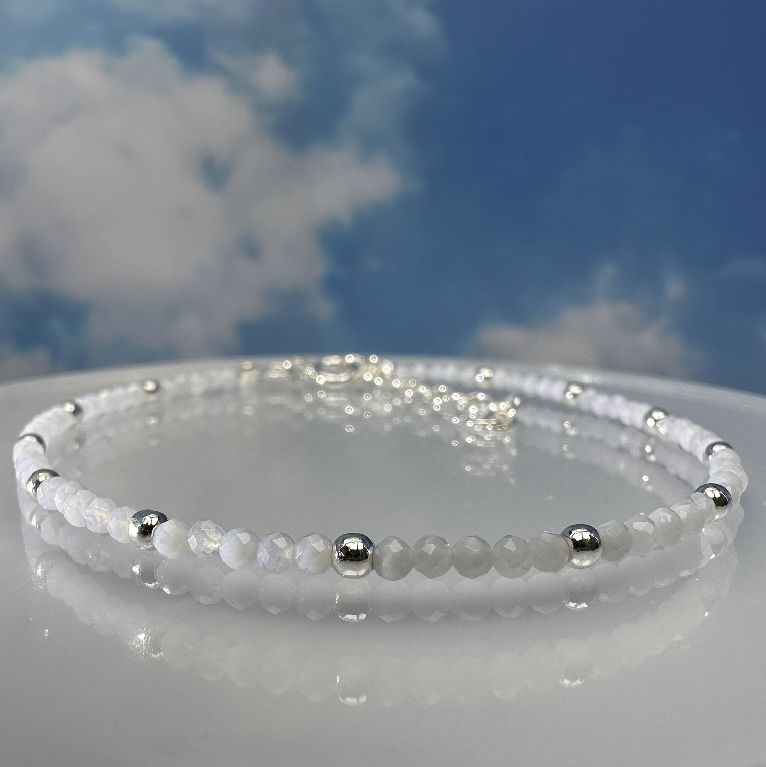 Chalcedony bracelet 925 sterling silver