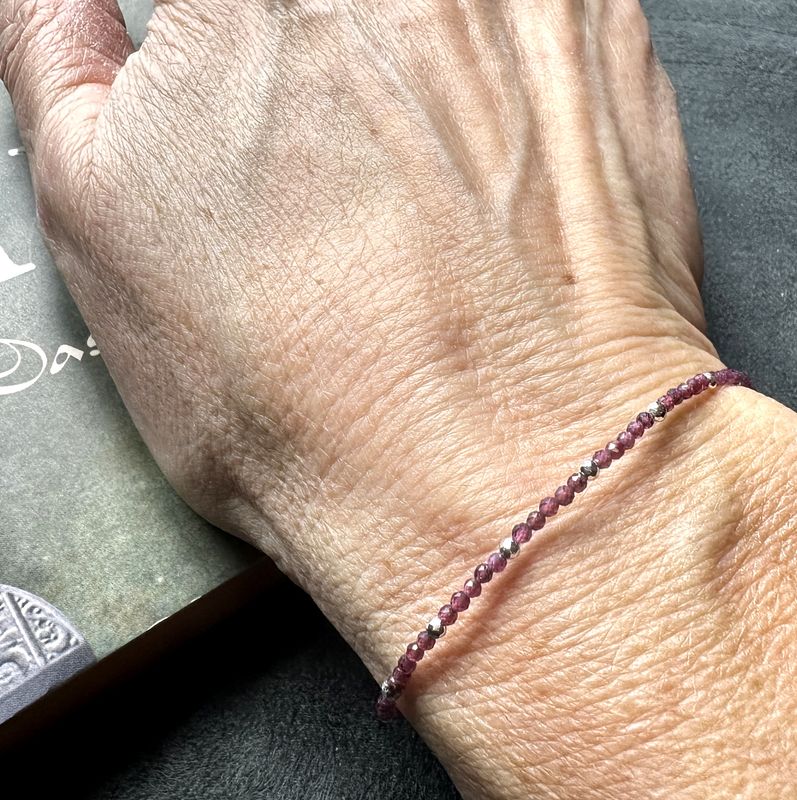 Garnet bracelet 925 sterling silver