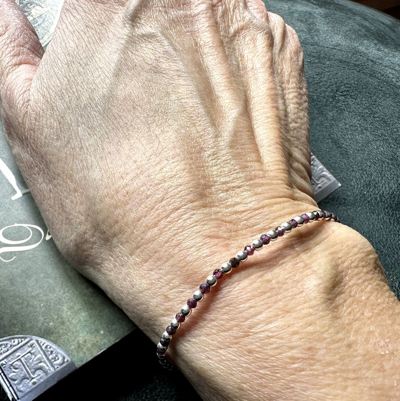 Garnet bracelet 925 sterling silver