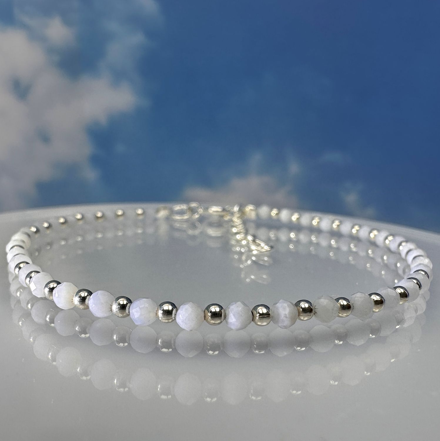 Chalcedony bracelet 925 sterling silver