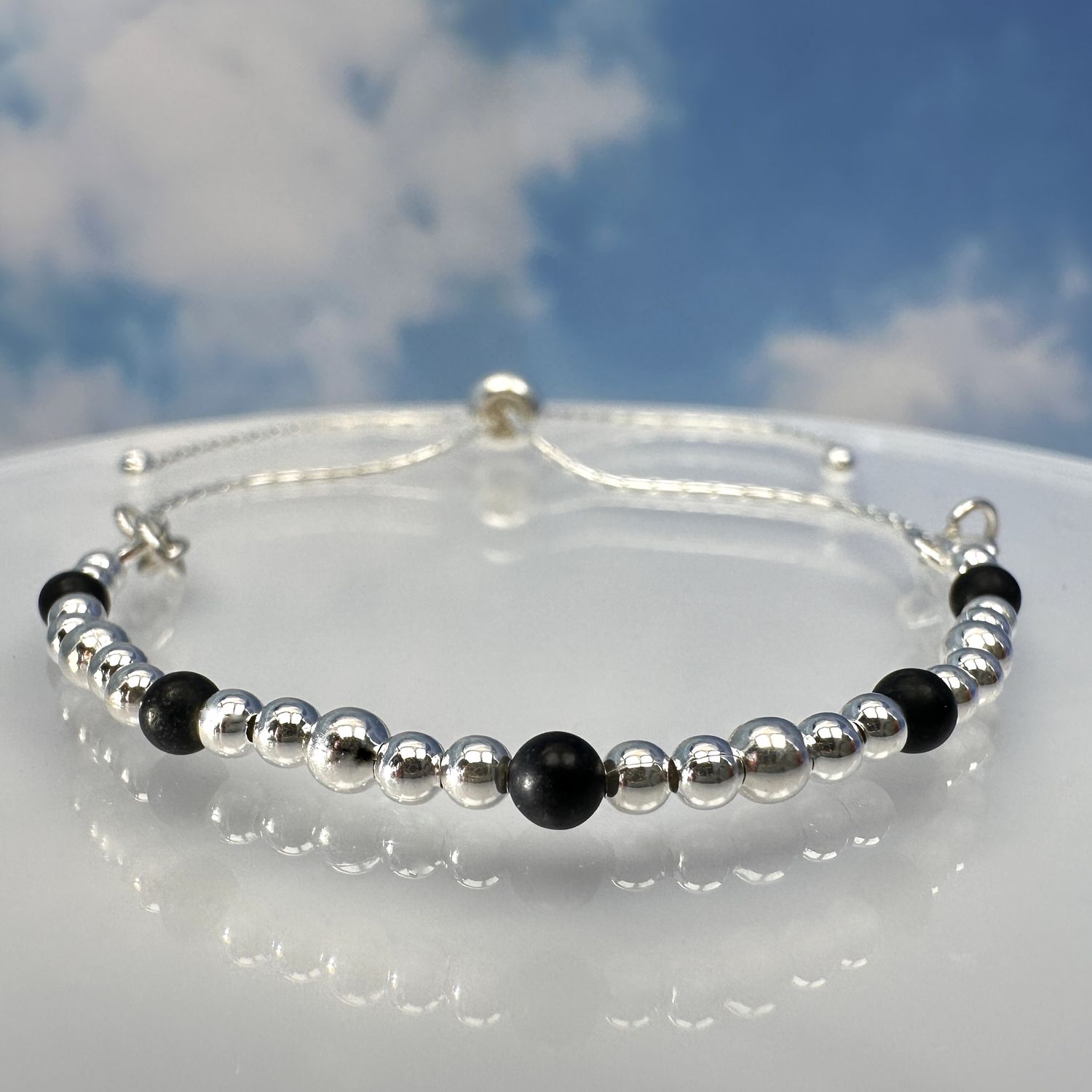 Onyx bracelet 925 sterling silver