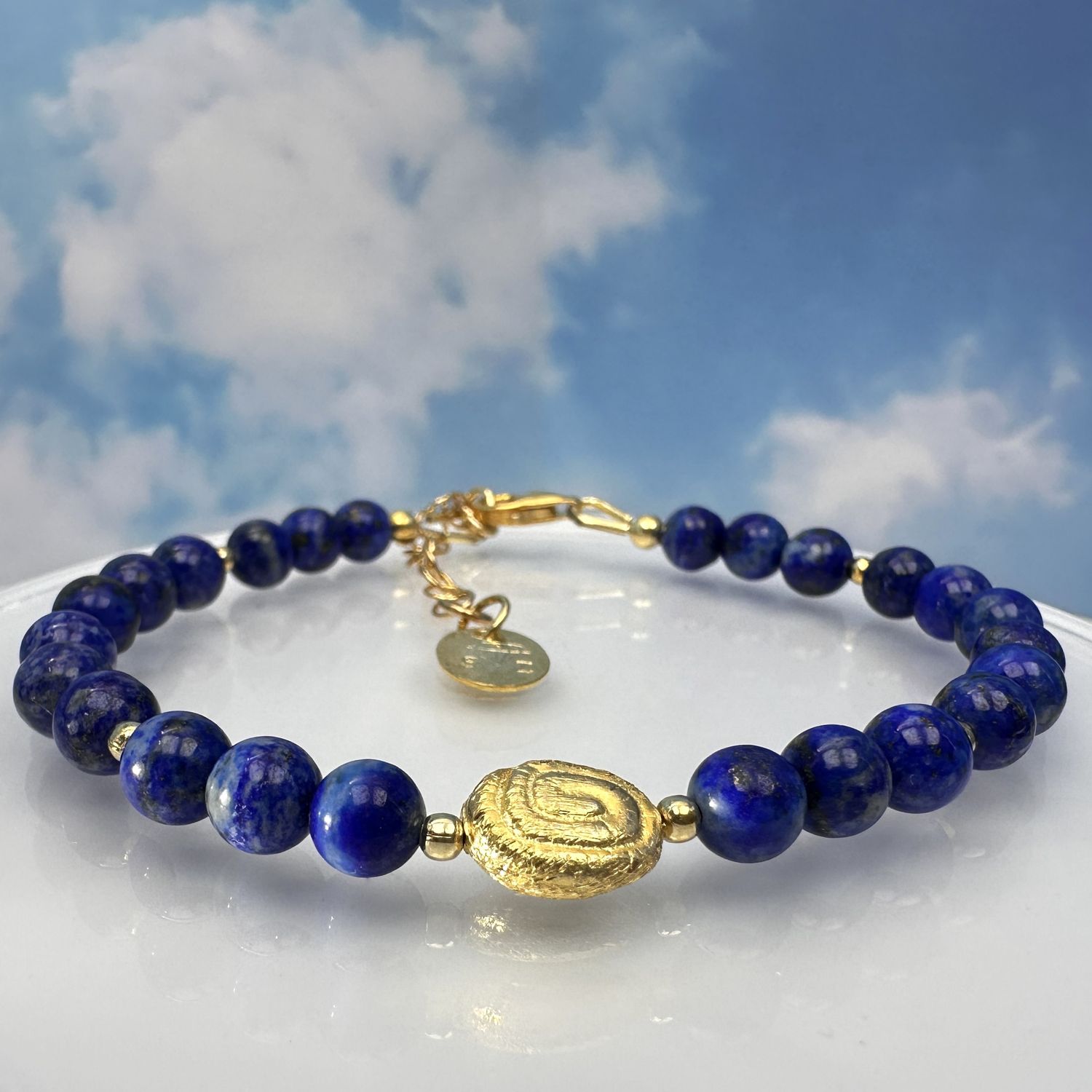 Lapis lazuli bracelet 925 sterling silver