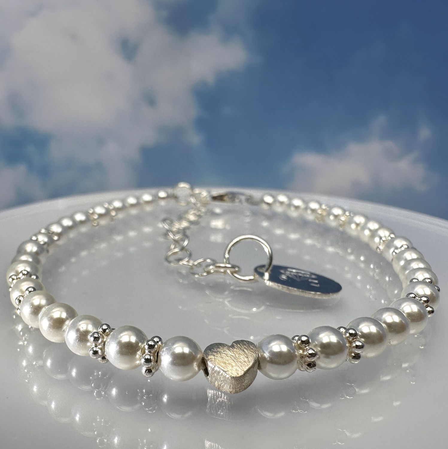 Pearl bracelet 925 sterling silver