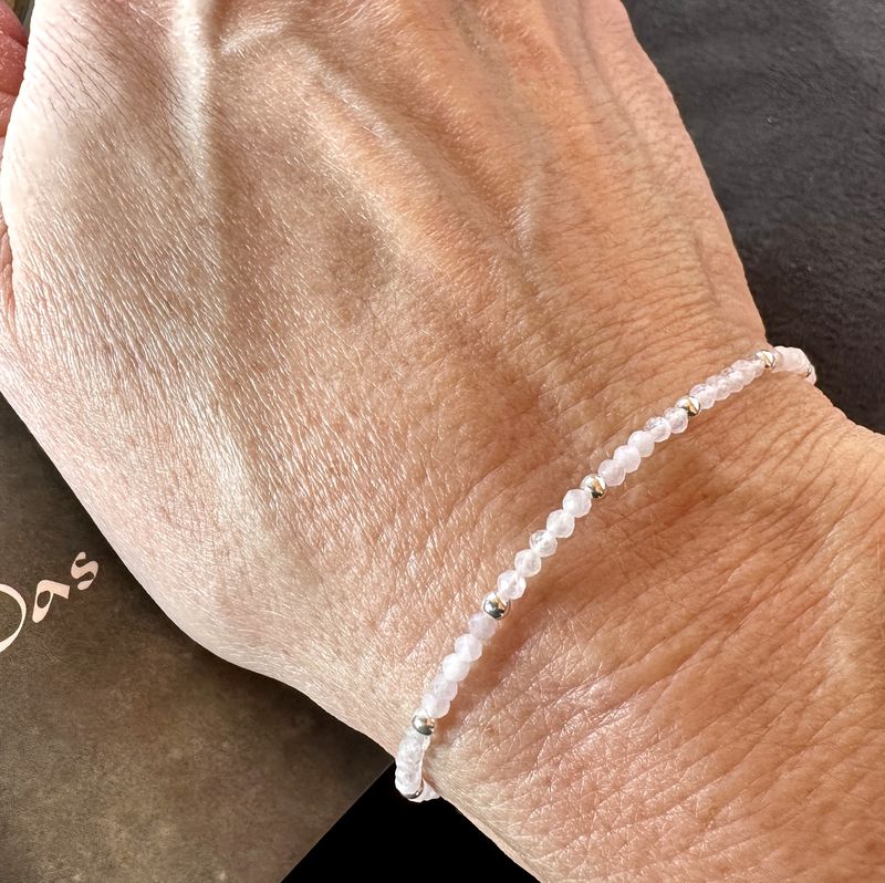 Rose quartz bracelet 925 sterling silver