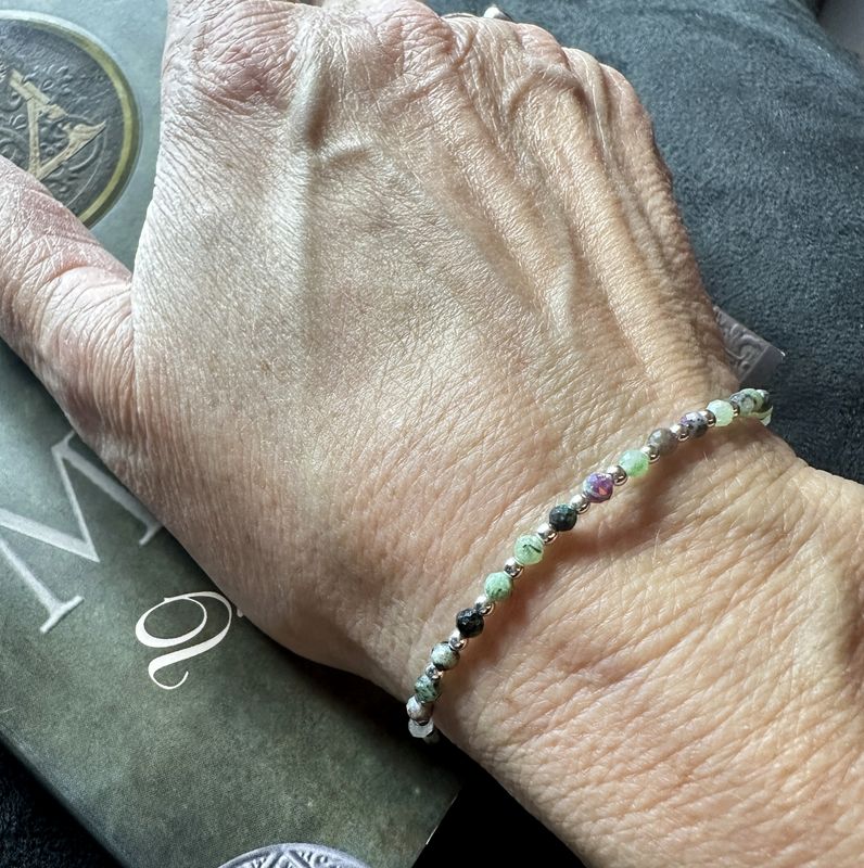 Rubinzoisite  bracelet 925 sterling silver