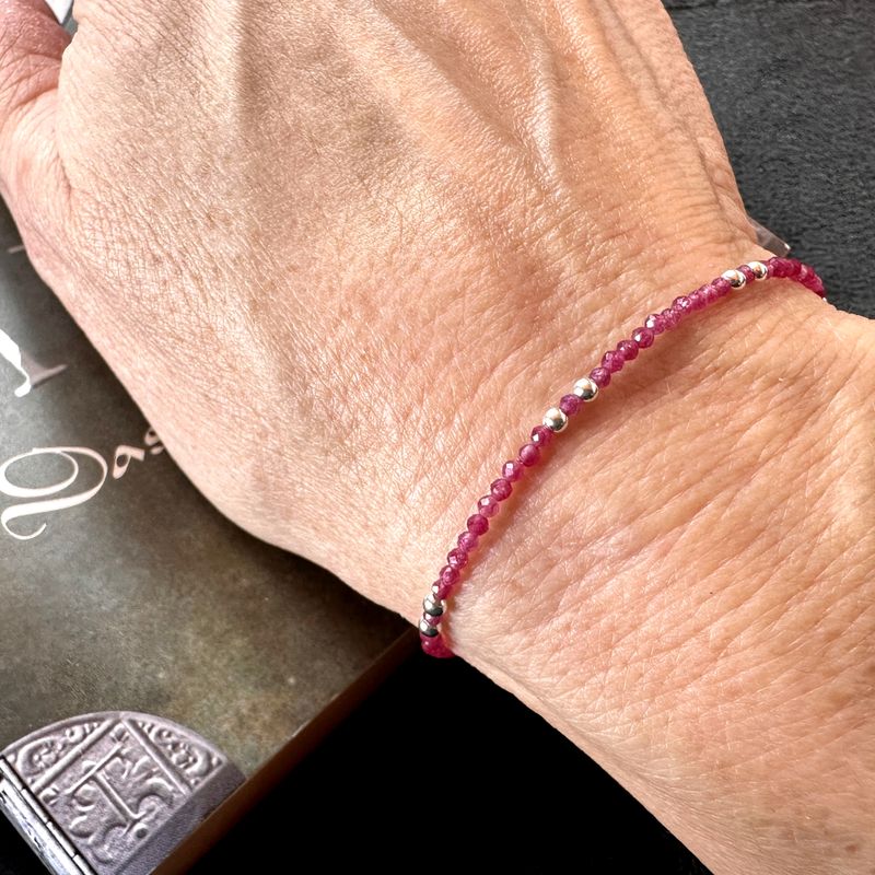 Rhodolite bracelet 925 sterling silver