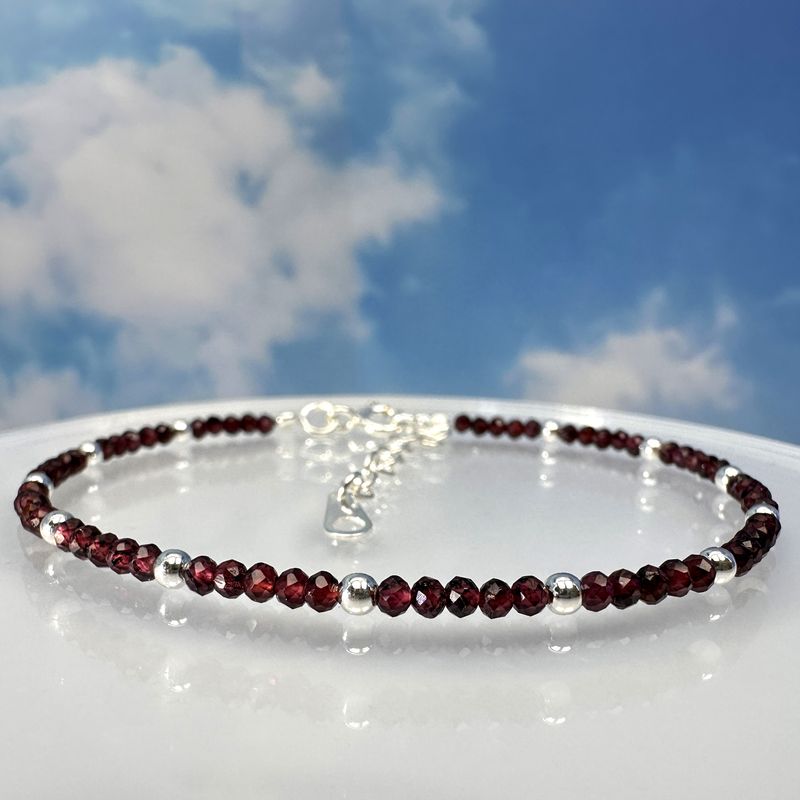 Garnet bracelet 925 sterling silver
