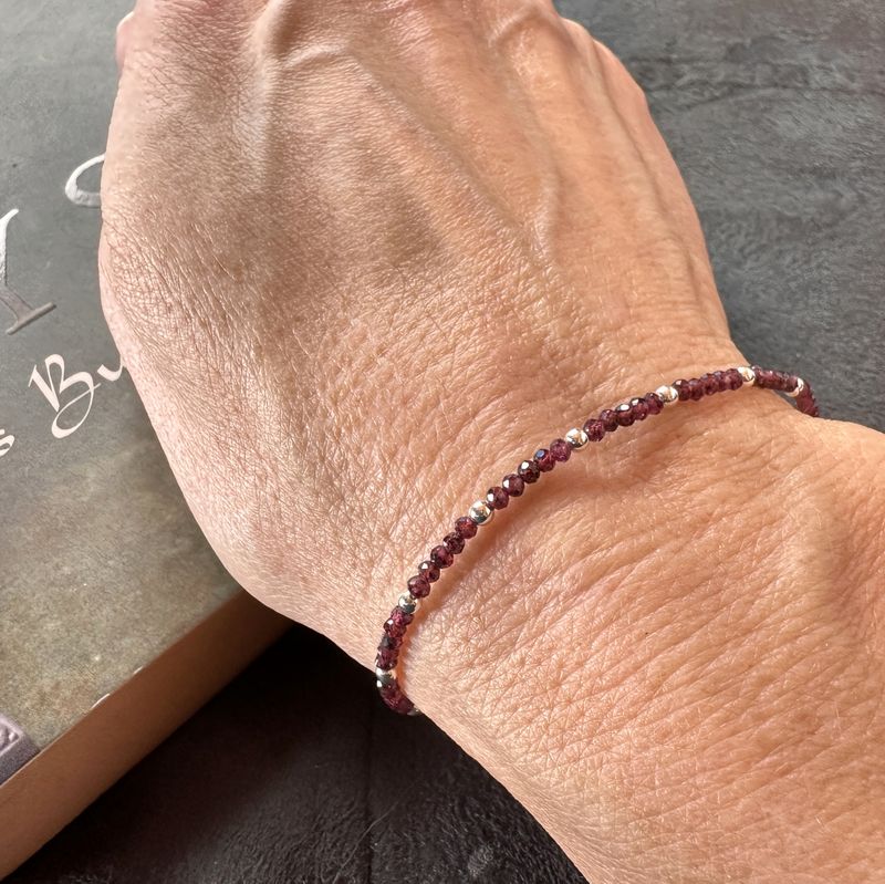 Garnet bracelet 925 sterling silver