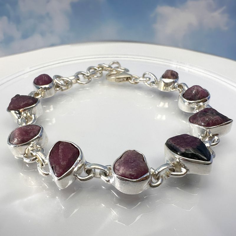 Ruby bracelet 925 sterling silver