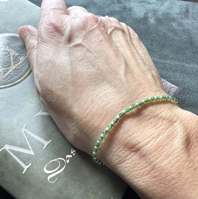Chromium diopside bracelet 925 sterlin