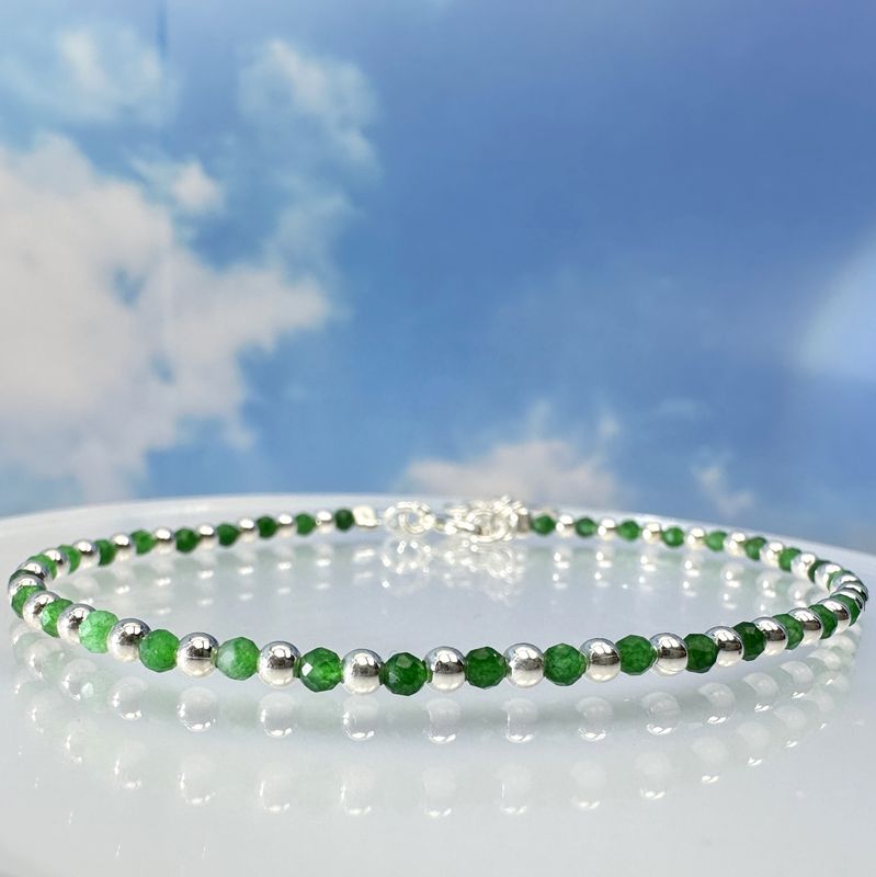 Chromium diopside bracelet 925 sterlin