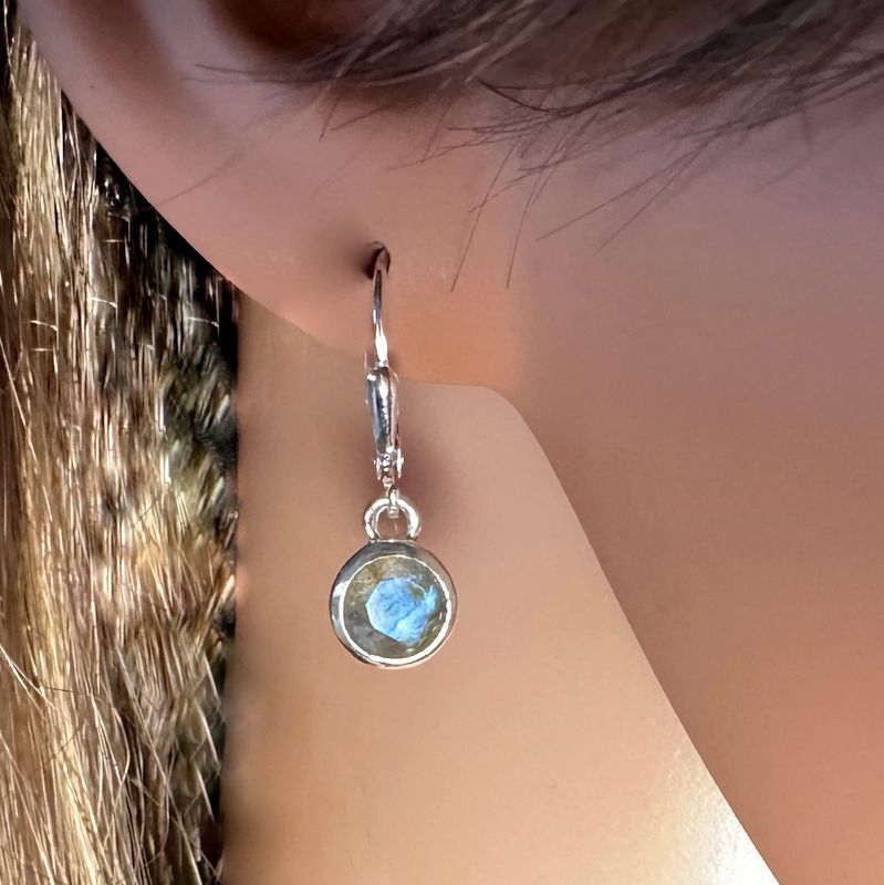 Earrings genuine, natural labradorite 925 silver
