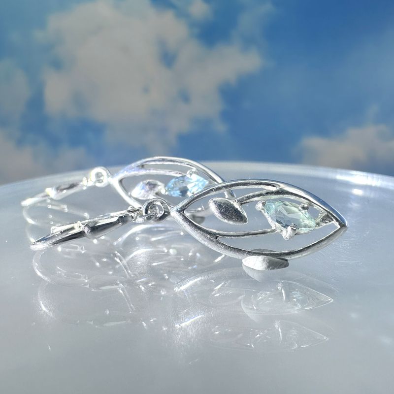 Earrings from real, natural topaz in 925 sterling silver