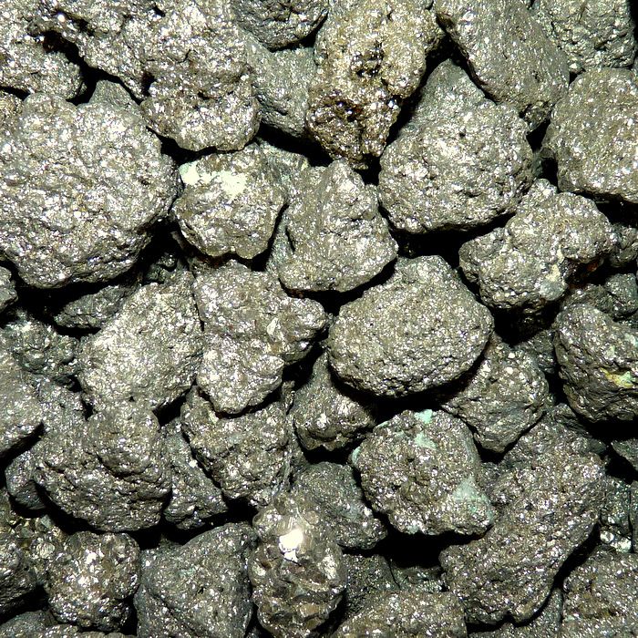 Raw pyrite stone, approx. 1.5–2.0 cm