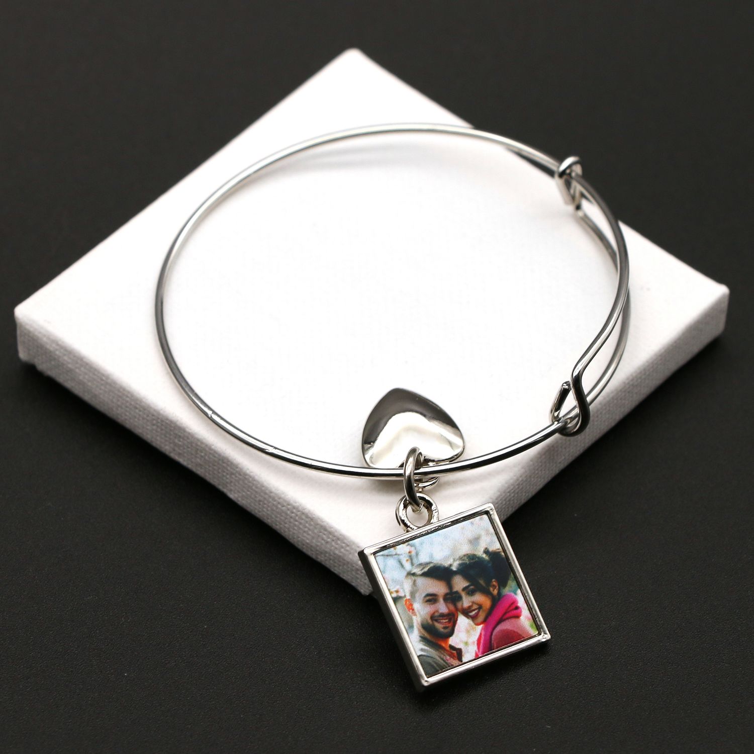 Bransoletka personalizowana | Kwadrat + Serduszko