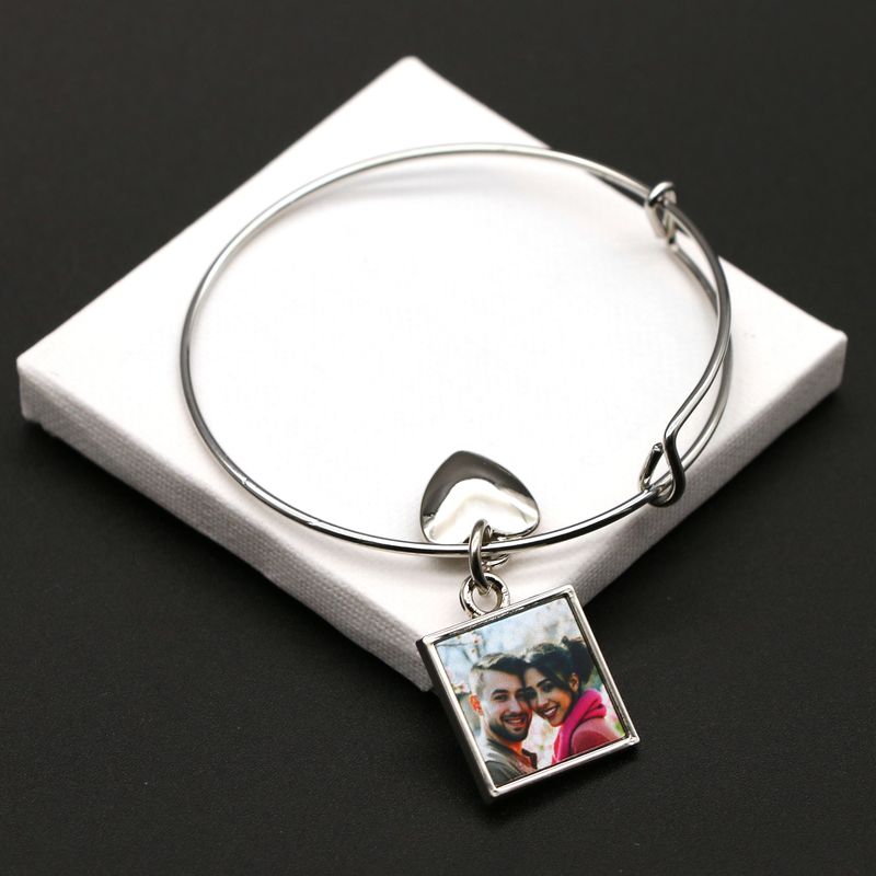 Bransoletka personalizowana | Kwadrat + Serduszko