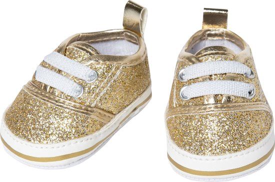 Heless poppenkleding sneakers goud glitter