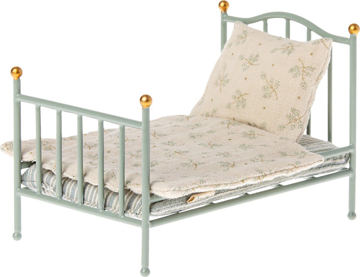 Maileg bed vintage mint muis
