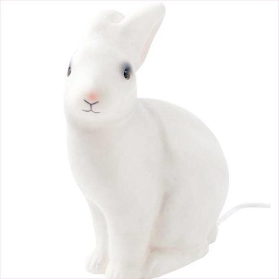 Heico lamp konijn wit roze snoetje LED