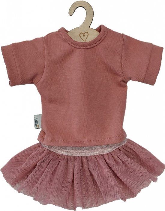 Hollie poppenkleding setje rok thule met shirt old rose