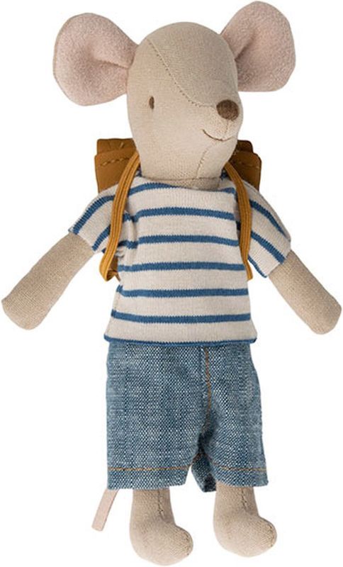 Maileg muis grote broer met rugzak tricycle mouse