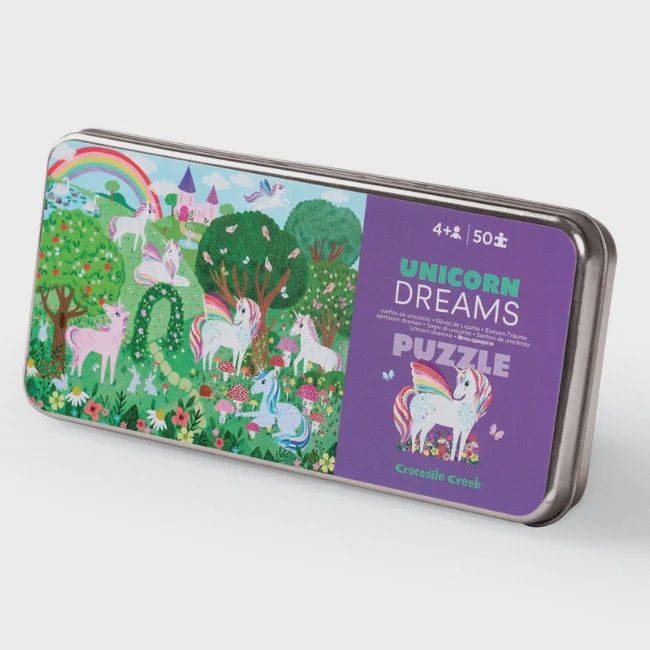 Crocodile Creek puzzel in blik Unicorn dreams 50 st