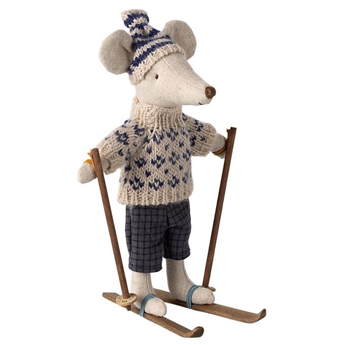 Maileg muis papa winter met skiset