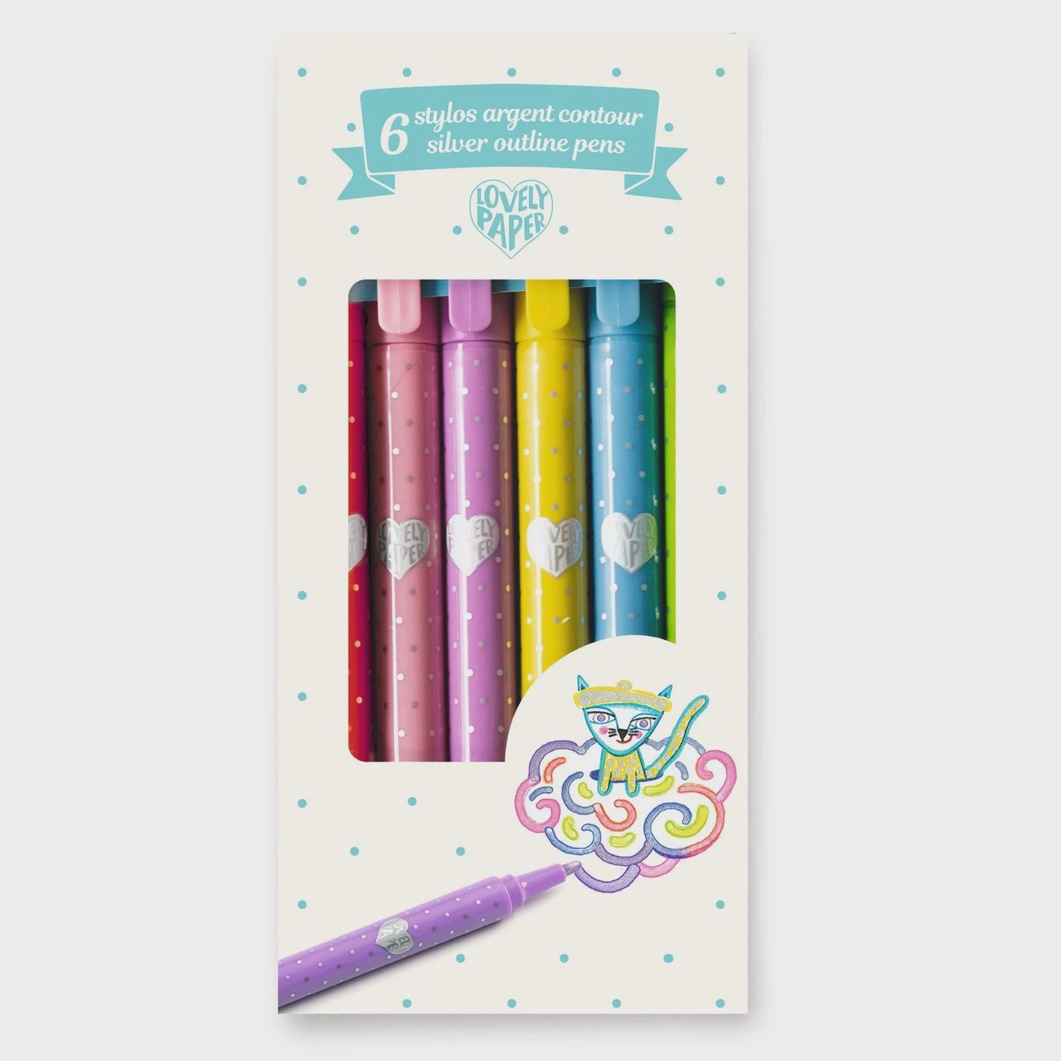 Djeco contourstiften zilver set van 6