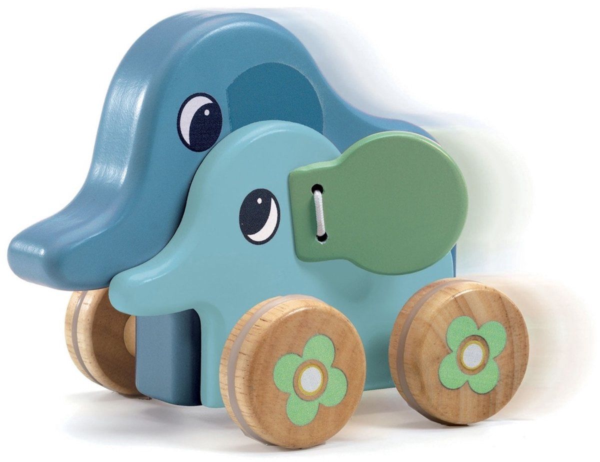 Djeco houten olifant met melodie pitising 10+ mnd