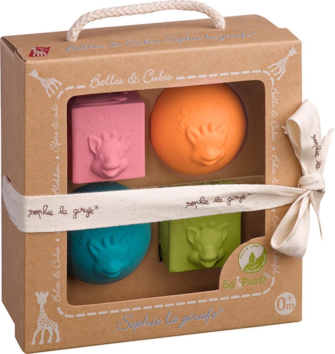 Sophie de giraf So&#39;Pure set met 2 ballen en 2 blokken