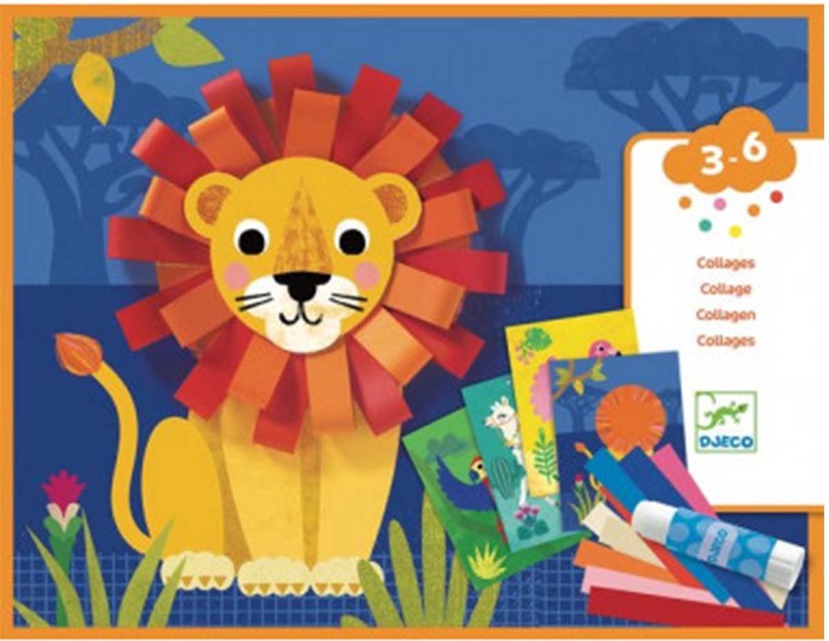 Djeco knutselpakket collage maken met strookjes 3-6 jaar