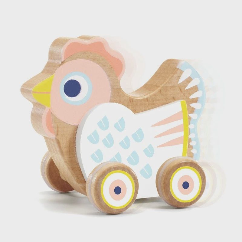 Djeco houten kip met melodie Babysing