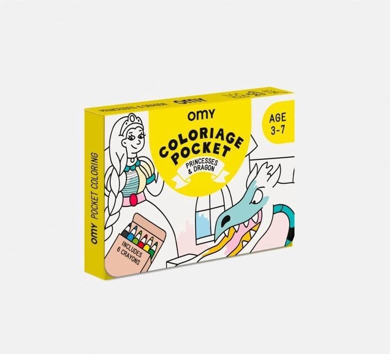 OMY reisset kleurplaat en potloden princessen en draken