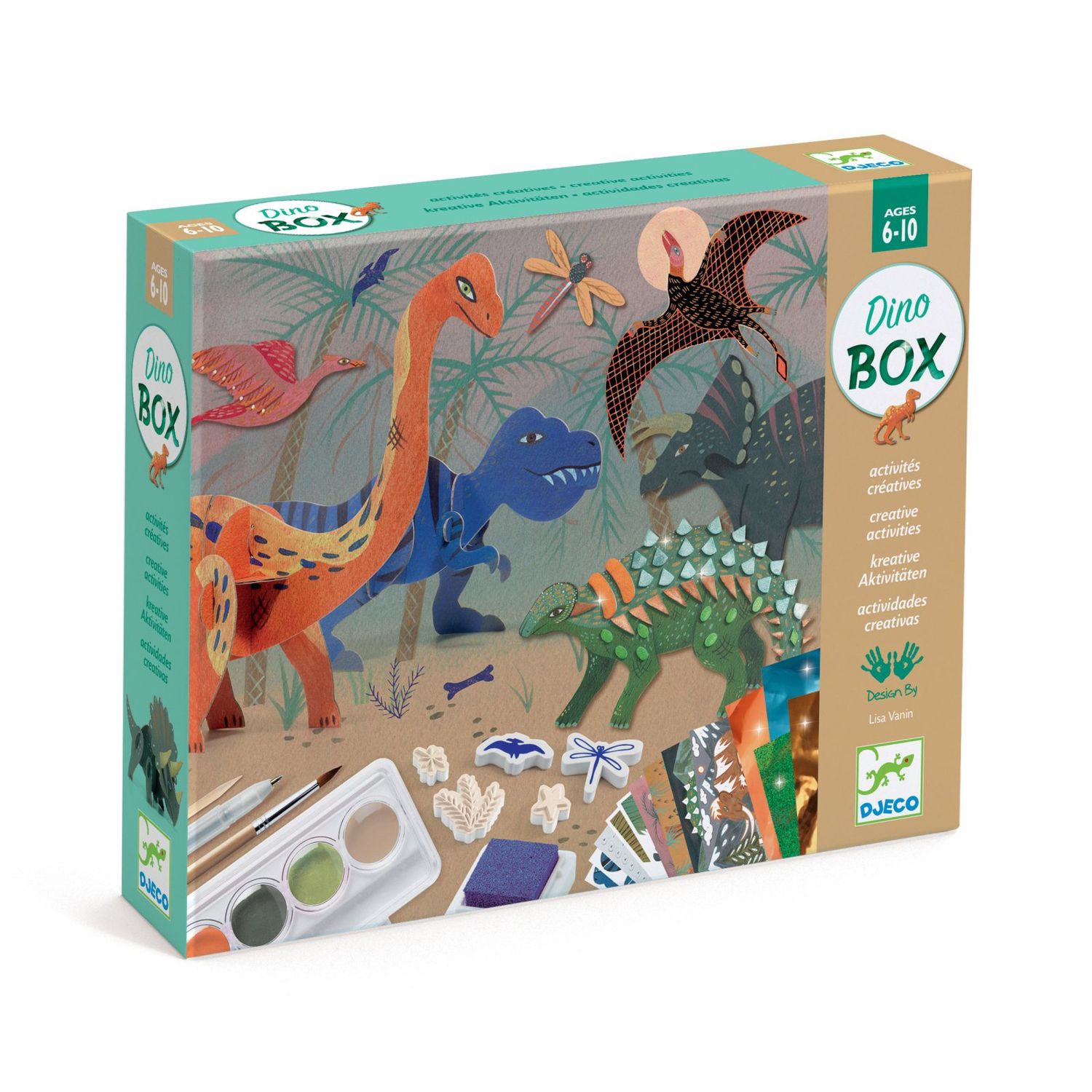 Djeco knutselpakket dino box 8 knutselactiviteiten 6-10 jaar