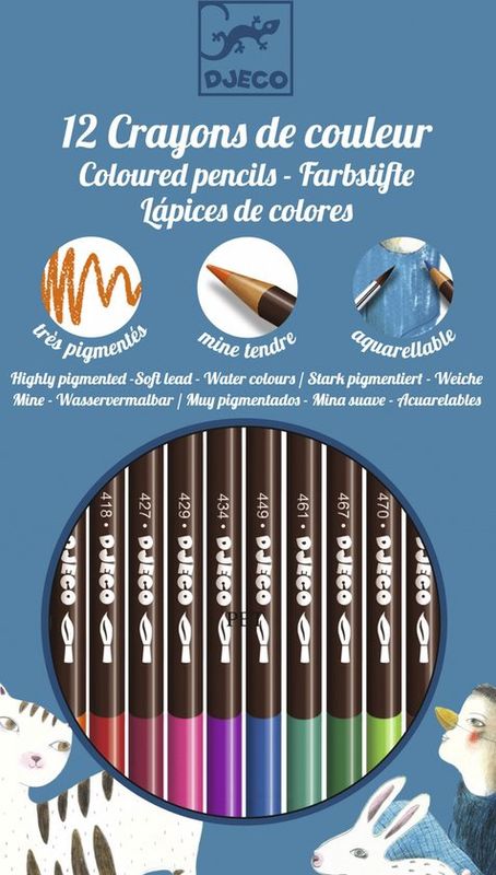 Djeco aquarelpotloden set van 12 6 jaar+