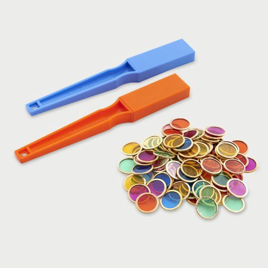 Shaw magneetstaven met 100 metalen rondjes, Kleur: assorti