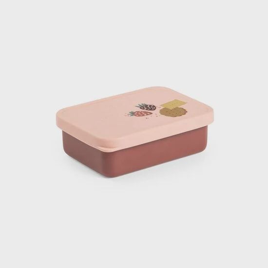 Moulin Roty snacktrommel siliconen deksel, Kleur: koek en aardbeien