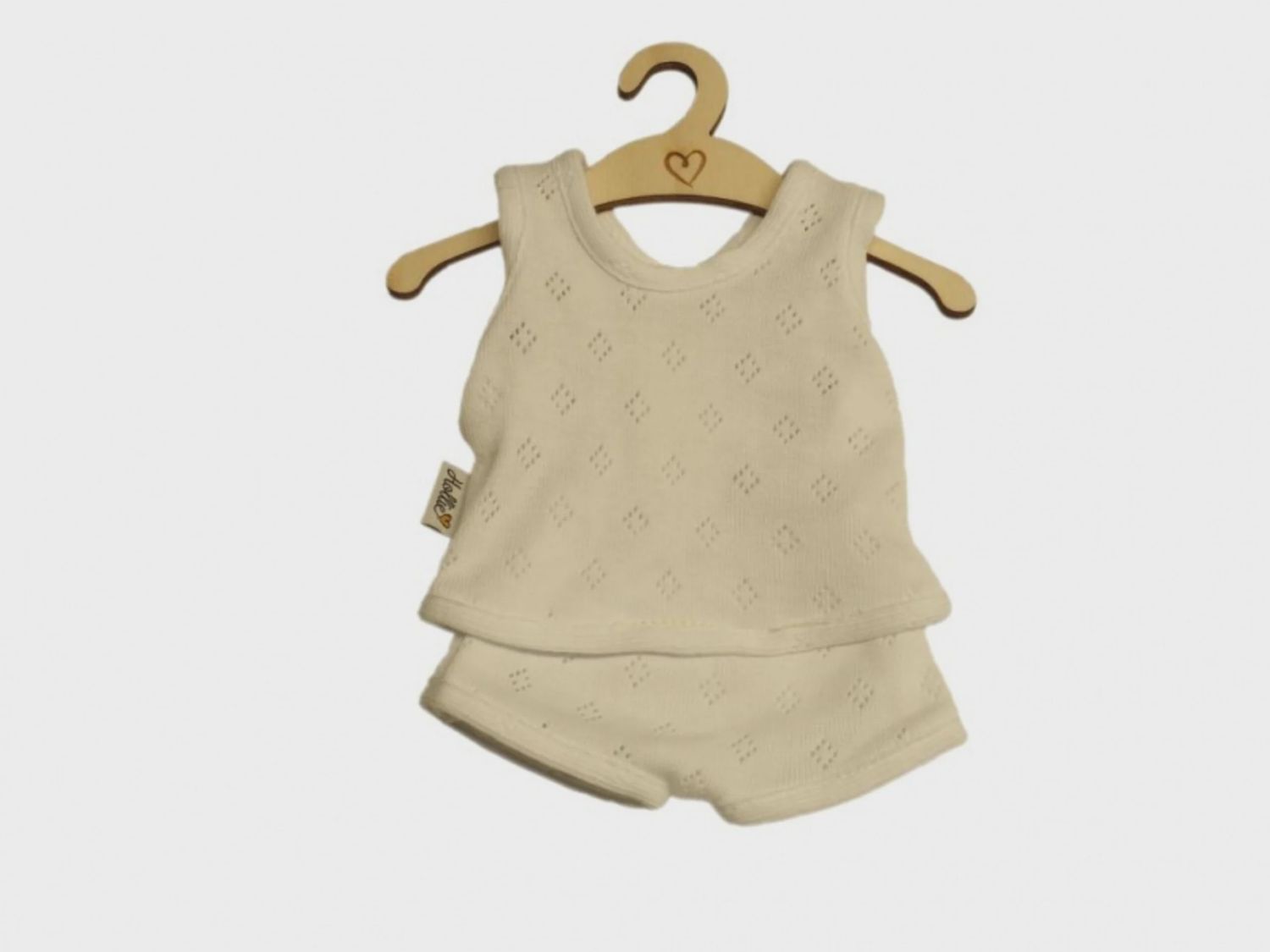 Hollie poppenkleding ondergoedsetje, Kleur: white ajour