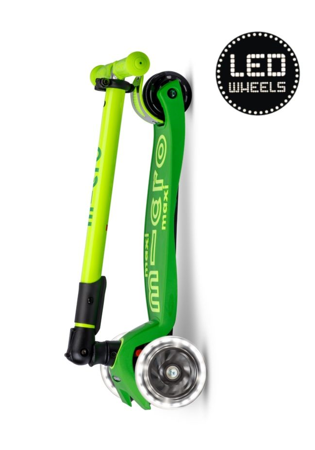 Microstep Maxi Deluxe inklapbaar LED, Kleur: neon geel/groen