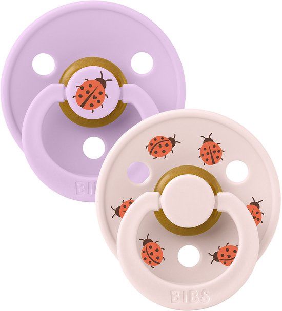 Bibs 2-pack rond studio colour ladybug, Kleur: violet sky mix, Maat: 1