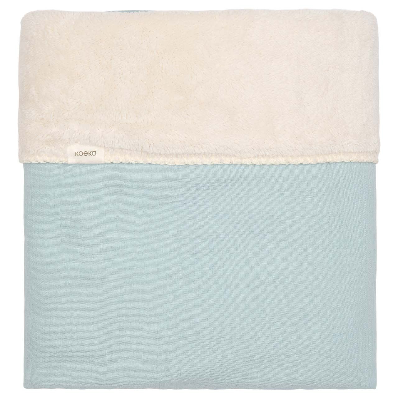 Koeka wiegdeken Faro teddy, Kleur: sky