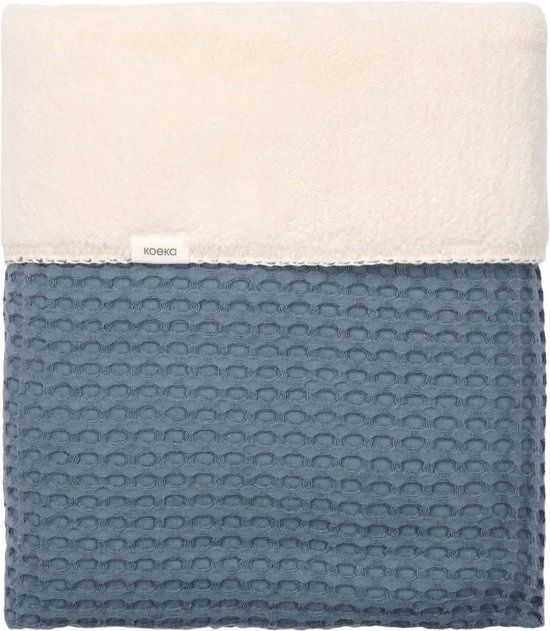 Koeka ledikantdeken Oslo teddy/wafel, Kleur: bluestone/pebble