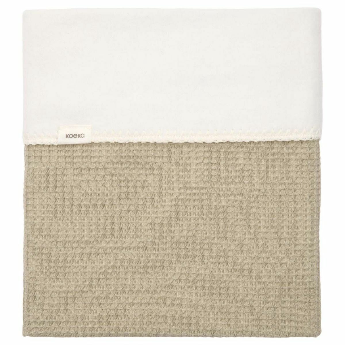 Koeka ledikantdeken Malaga cotton fleece, Kleur: sage