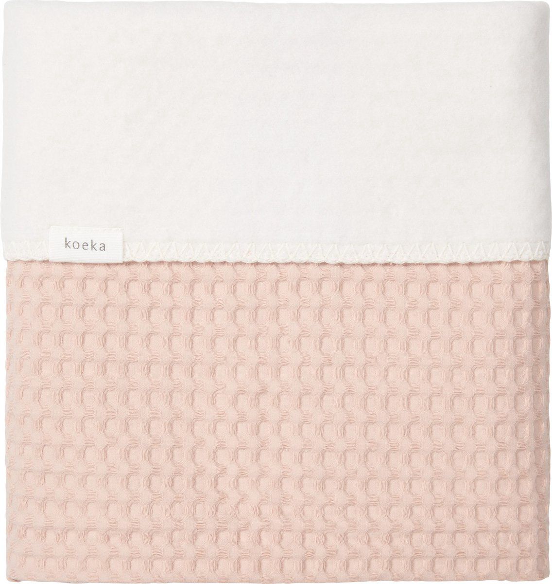Koeka ledikantdeken Amsterdam cotton fleece, Kleur: rosa salt/natural